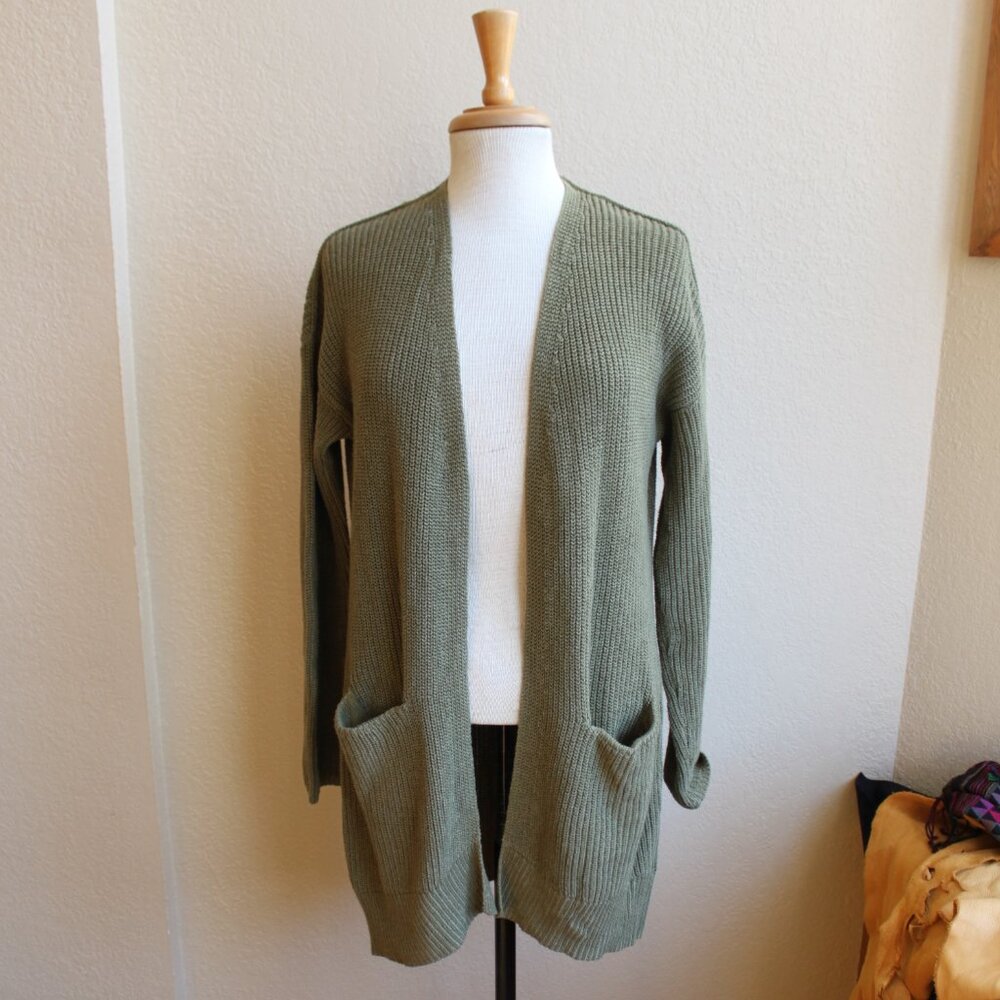 Universal Threads 100% Cotton Olive Green Long Oversized Cardigan Sweater S